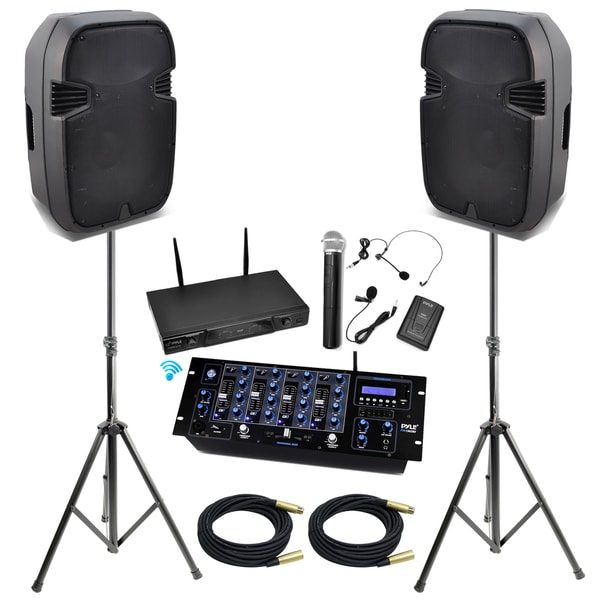Pyle KTHSP490 15inch Bluetooth DJ/ PA Speaker System with Mixer and