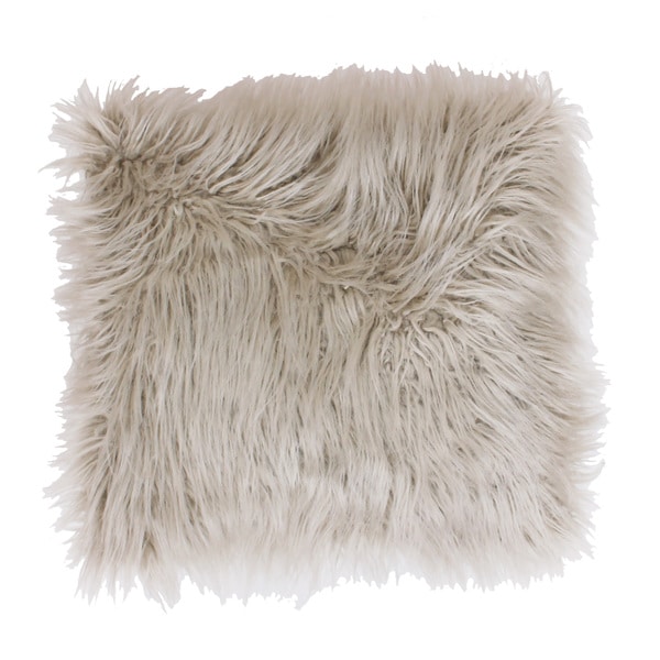 Marlo Lorenz Keller Thro Faux Mongolian Square Throw Pillow