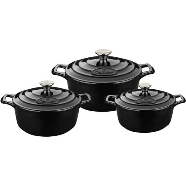 Cooks Essentials Cast Iron Round Casserole 3 Quart with lid