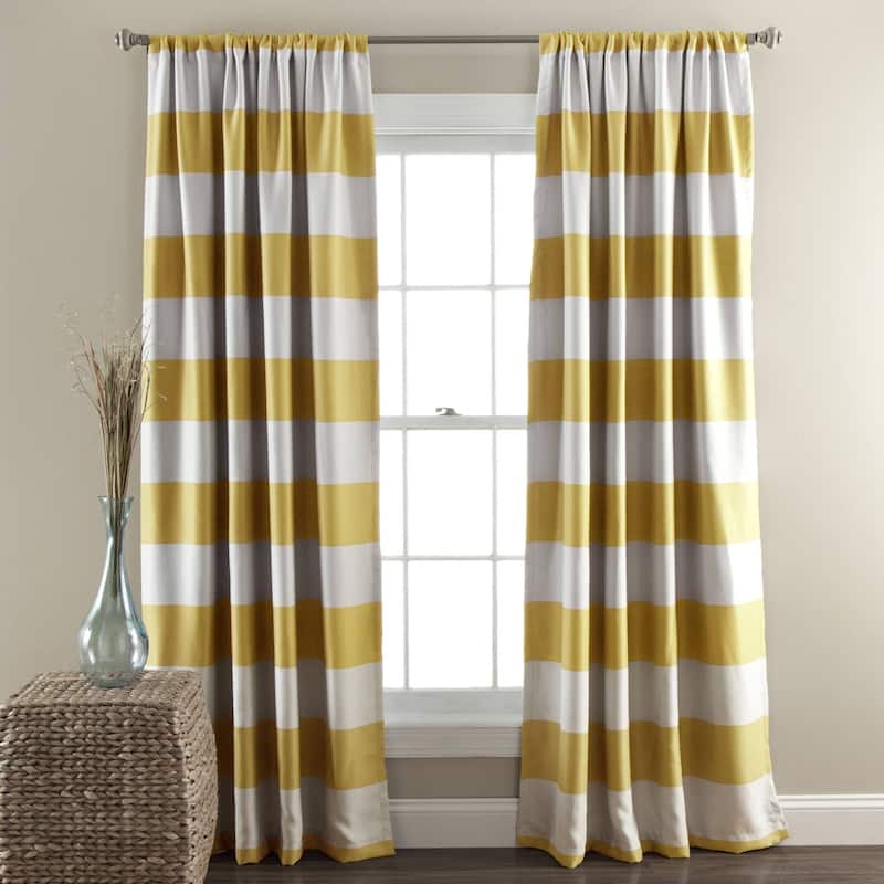 Lush Decor Stripe Blackout Curtain Panel Pair - 50"W X 84"L - 50"W X 84"L