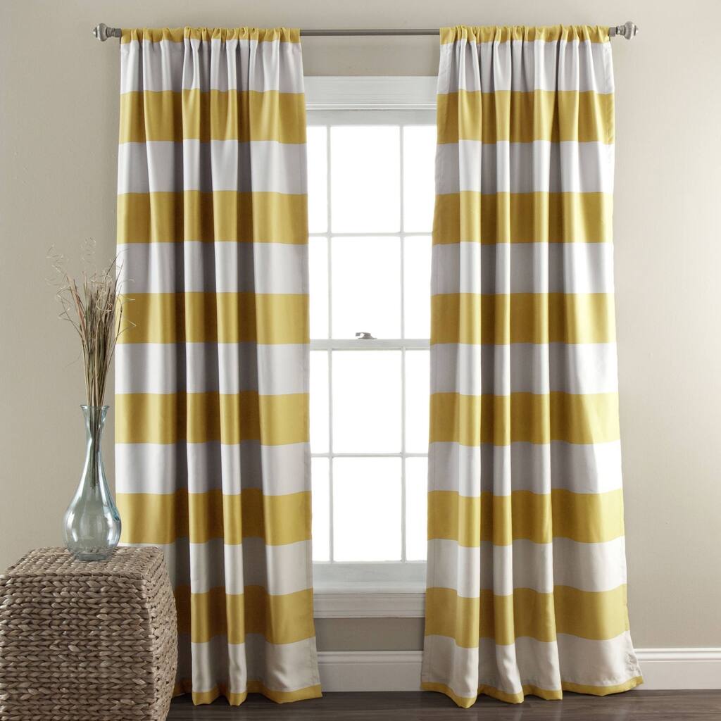 Lush Decor Stripe Blackout Curtain Panel Pair - 50"W X 84"L - 50"W X 84"L