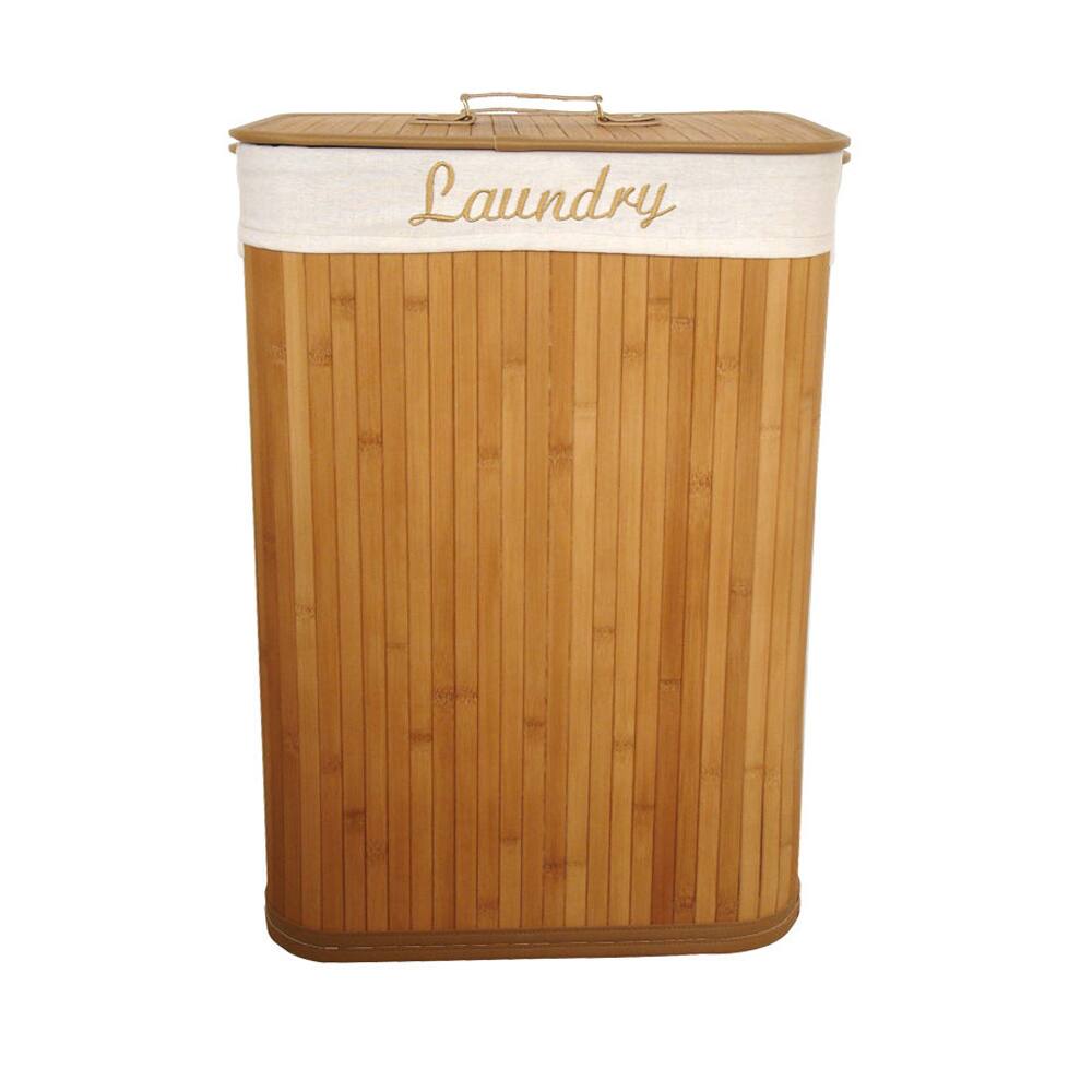 Natural Bamboo Laundry Hamper with Liner