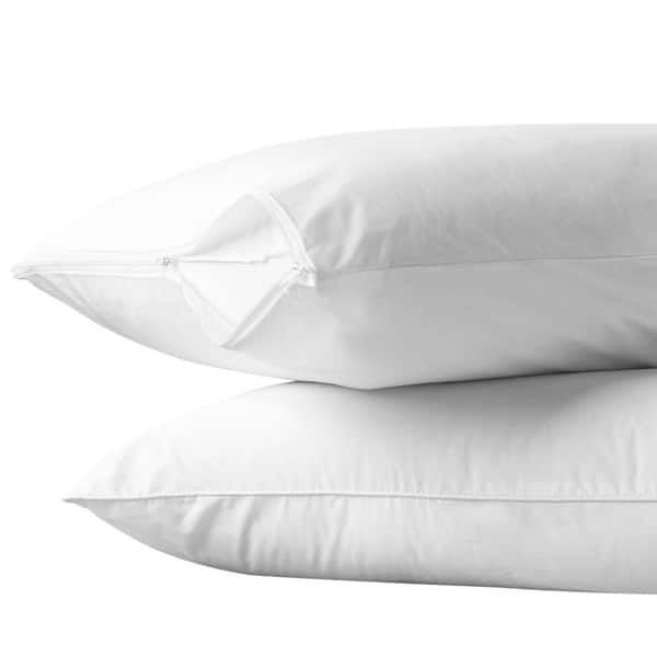 slide 2 of 2, Bon Bonito Pillow Case Allergy and Bed Bug Control Zippered Pillow Protector (Set of 2) White