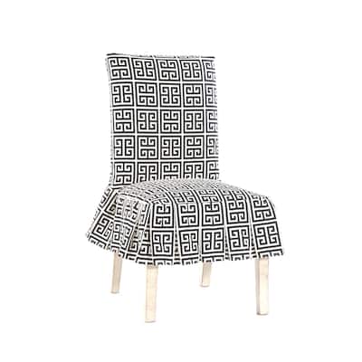 Roman Key Short Pleated Dining Chair Slipcover