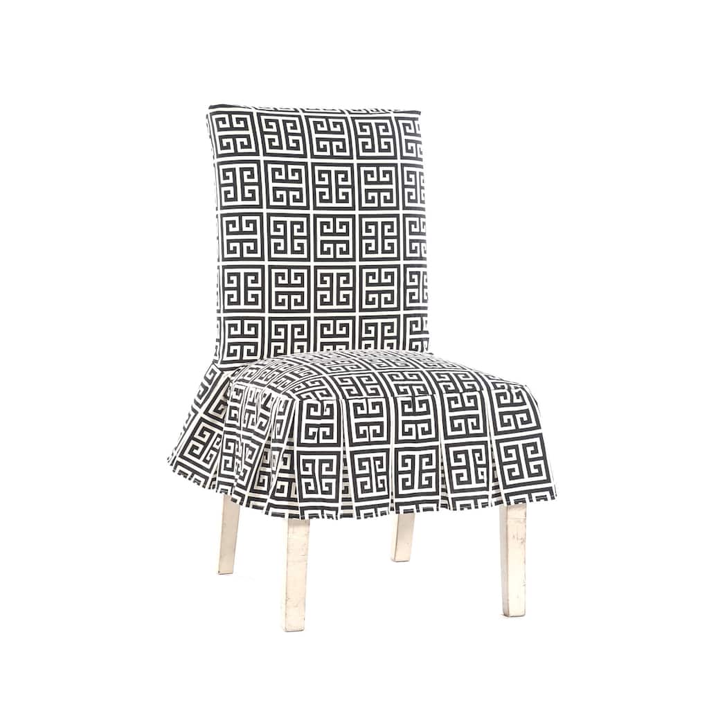 Roman Key Short Pleated Dining Chair Slipcover