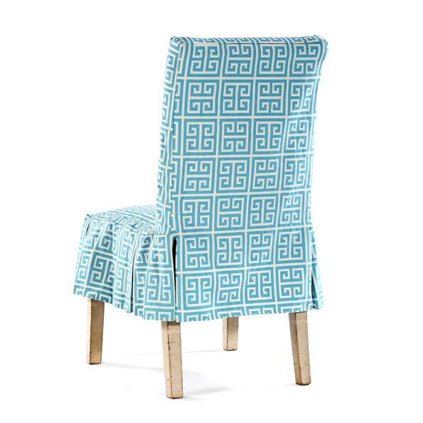 Roman Key Short Pleated Dining Chair Slipcover