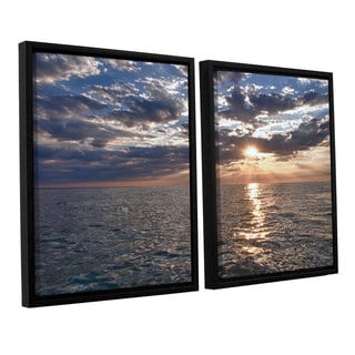 ArtWall 'Dan Wilson's Lake Erie Sunset I' 2-piece Floater Framed Canvas ...