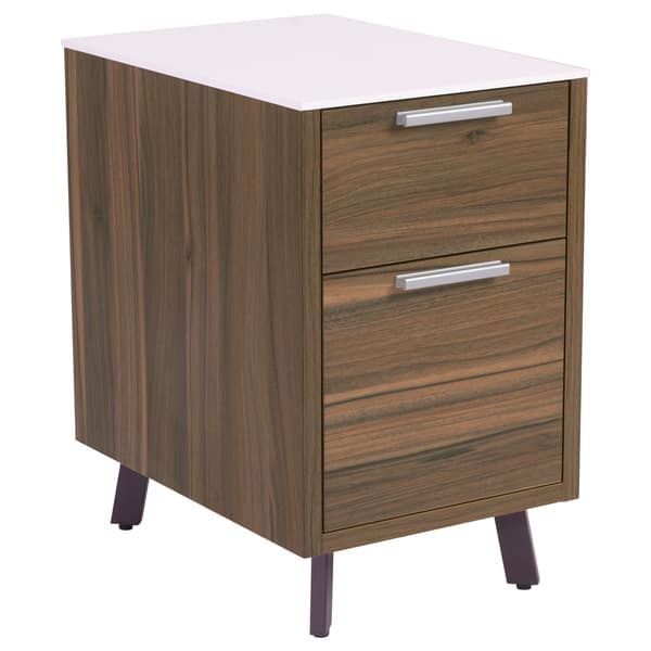 Shop Hart 2 Drawer File Cabinet White Walnut Free Shipping