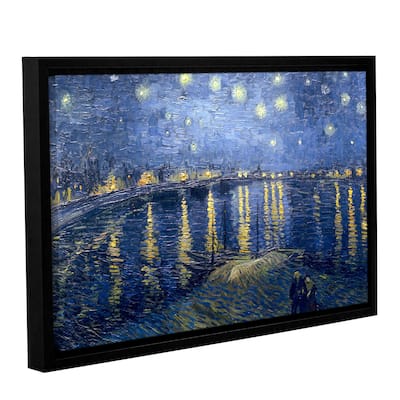 ArtWall 'Vincent van Gogh's Starry Night Over the Rhone (lighter version)' Gallery Wrapped Floater-framed Canvas