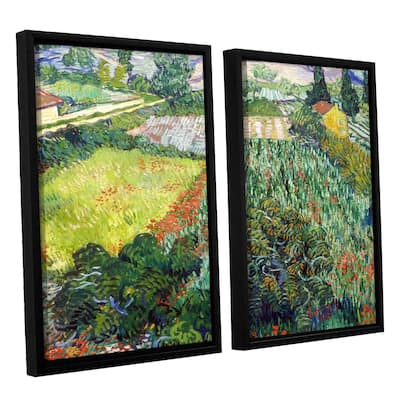 ArtWall 'Vincent van Gogh's Field with Poppies' 2-piece Floater Framed Canvas Set