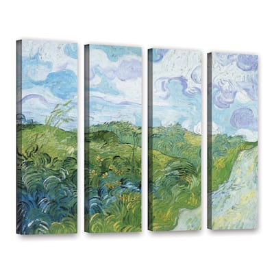 ArtWall 'Vincent van Gogh's Field with Green Wheat' 4-piece Gallery Wrapped Canvas Set