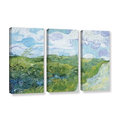 ArtWall 'Vincent van Gogh's Field with Green Wheat' 3-piece Gallery Wrapped Canvas Set