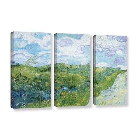 ArtWall 'Vincent van Gogh's Field with Green Wheat' 3-piece Gallery Wrapped Canvas Set