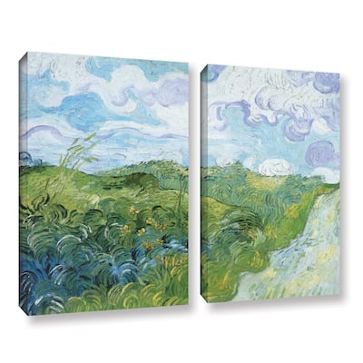 ArtWall 'Vincent van Gogh's Field with Green Wheat' 2-piece Gallery Wrapped Canvas Set