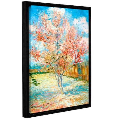 ArtWall 'Vincent van Gogh's Pink Peach Tree' Gallery Wrapped Floater-framed Canvas