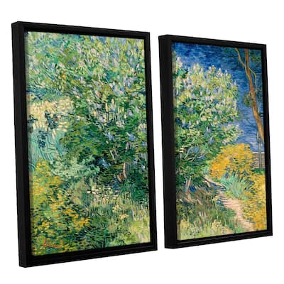 ArtWall 'Vincent van Gogh's Lilacs' 2-piece Floater Framed Canvas Set