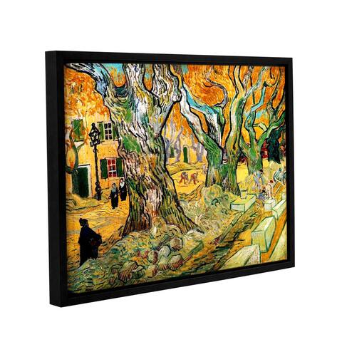 ArtWall 'Vincent van Gogh's The Road Menders' Gallery Wrapped Floater-framed Canvas