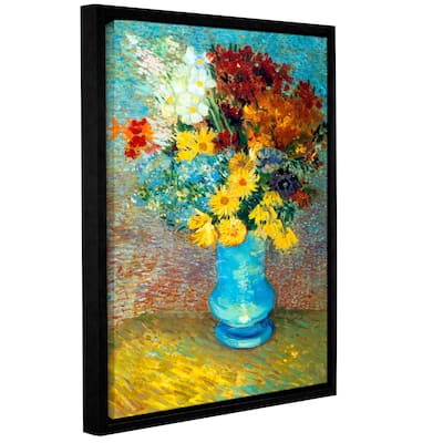 ArtWall 'Vincent van Gogh's Flowers in Blue Vase' Gallery Wrapped Floater-framed Canvas