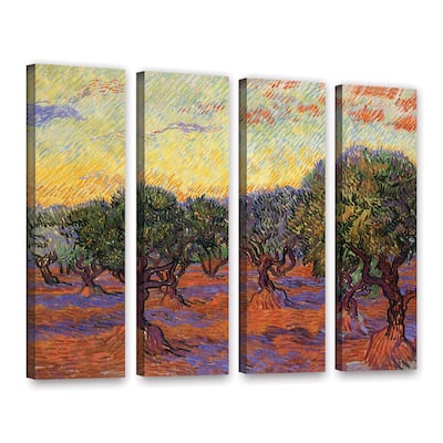 ArtWall 'Vincent van Gogh's Olive Grove with Orange Sky' 4-piece Gallery Wrapped Canvas Set