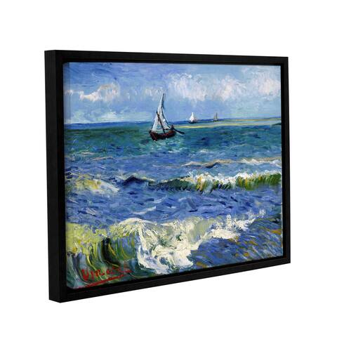 ArtWall 'Vincent van Gogh's Seascape at Saintes Maries' Gallery Wrapped Floater-framed Canvas