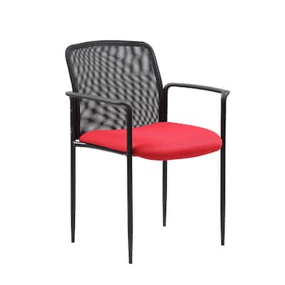 Boss Stackable Red Mesh Guest Chair
