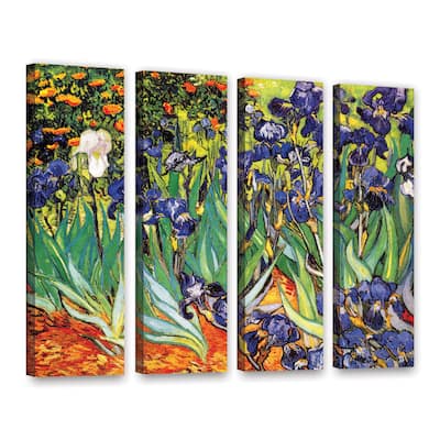 ArtWall 'Vincent van Gogh's Irises in the Garden' 4-piece Gallery Wrapped Canvas Set