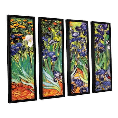 ArtWall 'Vincent van Gogh's Irises in the Garden' 4-piece Floater Framed Canvas Set