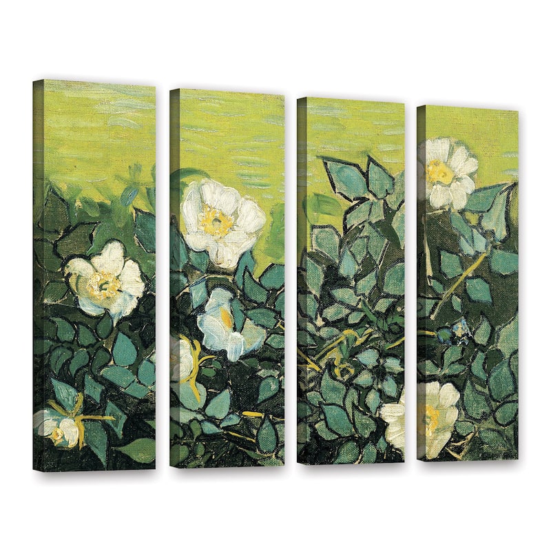 ArtWall 'Vincent van Gogh's Wild Roses' 4-piece Gallery Wrapped Canvas Set