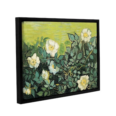 ArtWall 'Vincent van Gogh's Wild Roses' Gallery Wrapped Floater-framed Canvas