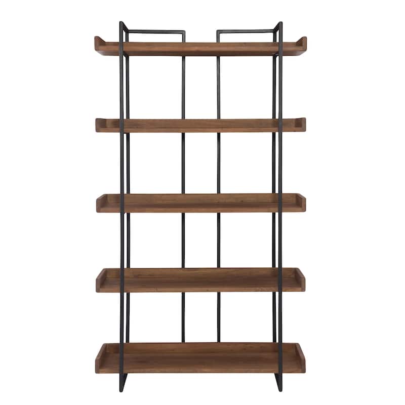 Aurelle Home Eddie Rustic Vintage Storage Bookcase