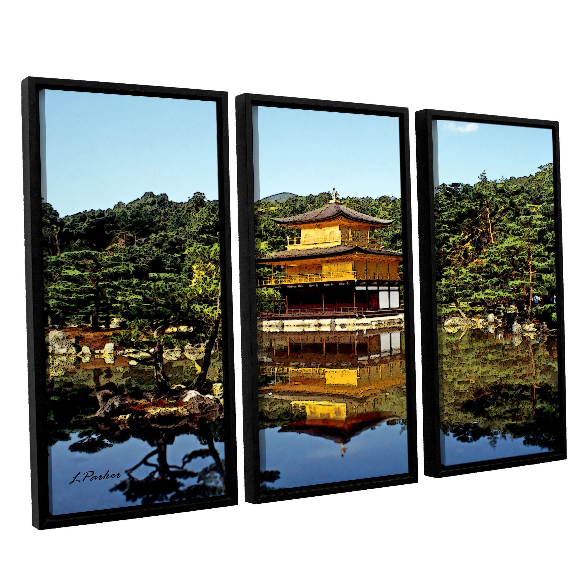 36 by 54 ArtWall Linda Parkers Kyotos Golden Pavilion 3 Piece Gallery-Wrapped Canvas Artwork 36 by 54 ArtWall Linda Parkers Kyotos Golden Pavilion 3 Piece Gallery-Wrapped Canvas Artwork
