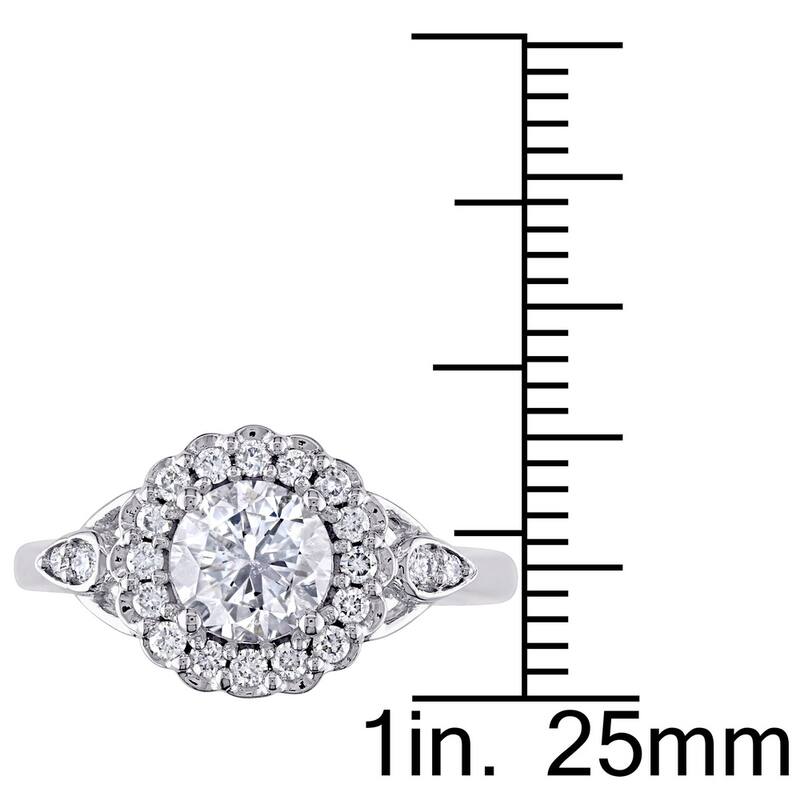 Miadora Signature Collection 14k White Gold 1 1/4ct TDW Diamond Halo Engagement Ring