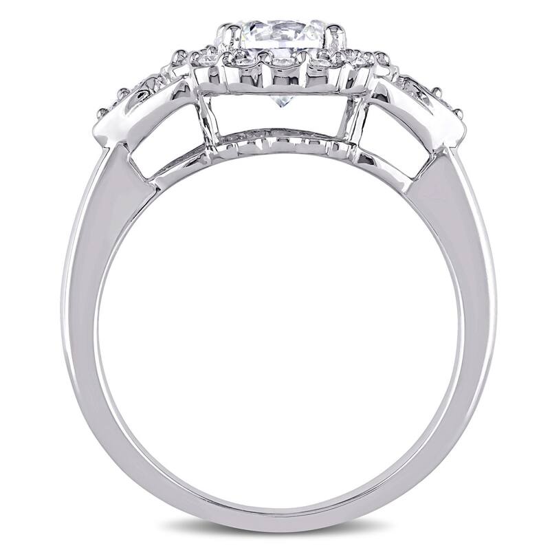 Miadora Signature Collection 14k White Gold 1 1/4ct TDW Diamond Halo Engagement Ring