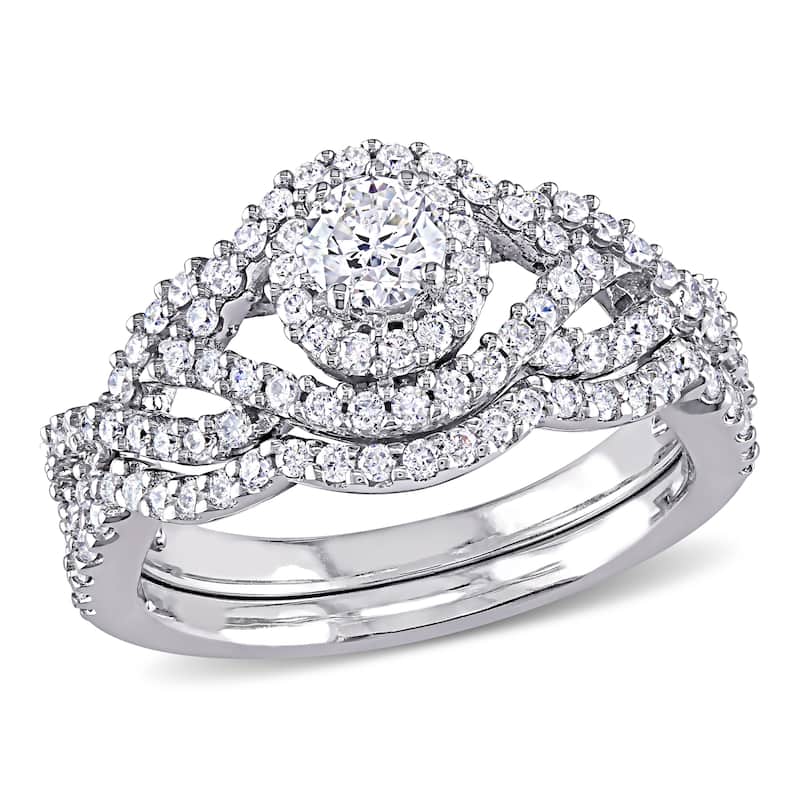 Miadora Signature Collection 14k White Gold 1ct TDW Diamond Bridal Ring Set