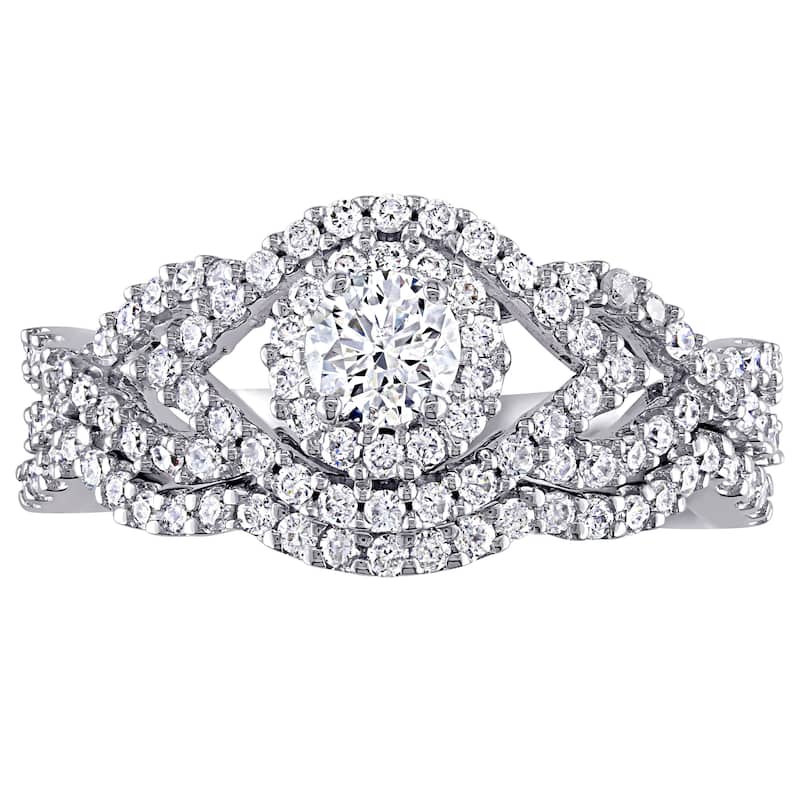 Miadora Signature Collection 14k White Gold 1ct TDW Diamond Bridal Ring Set