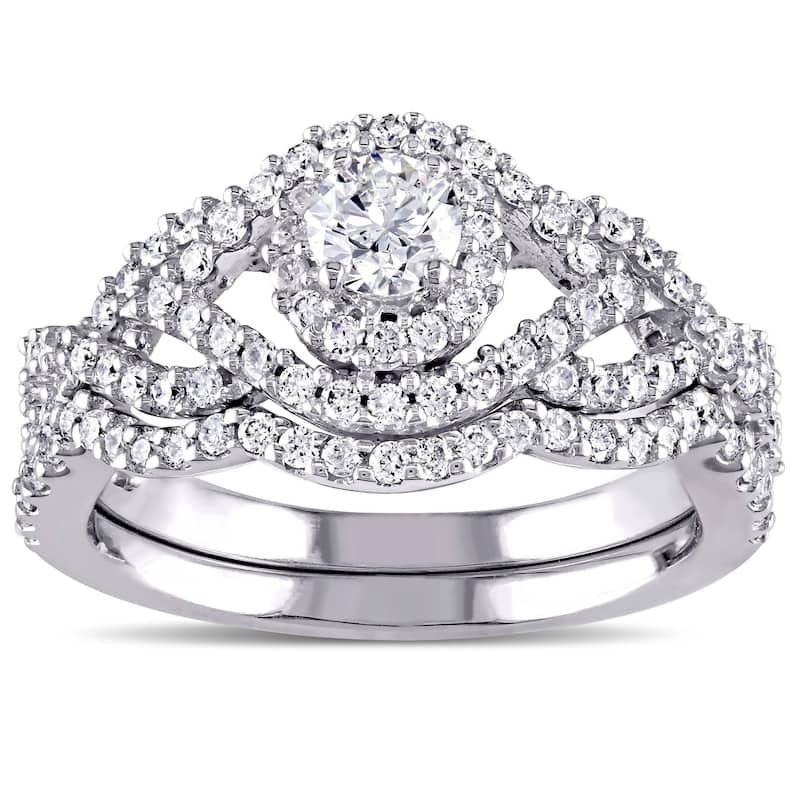 Miadora Signature Collection 14k White Gold 1ct TDW Diamond Bridal Ring Set