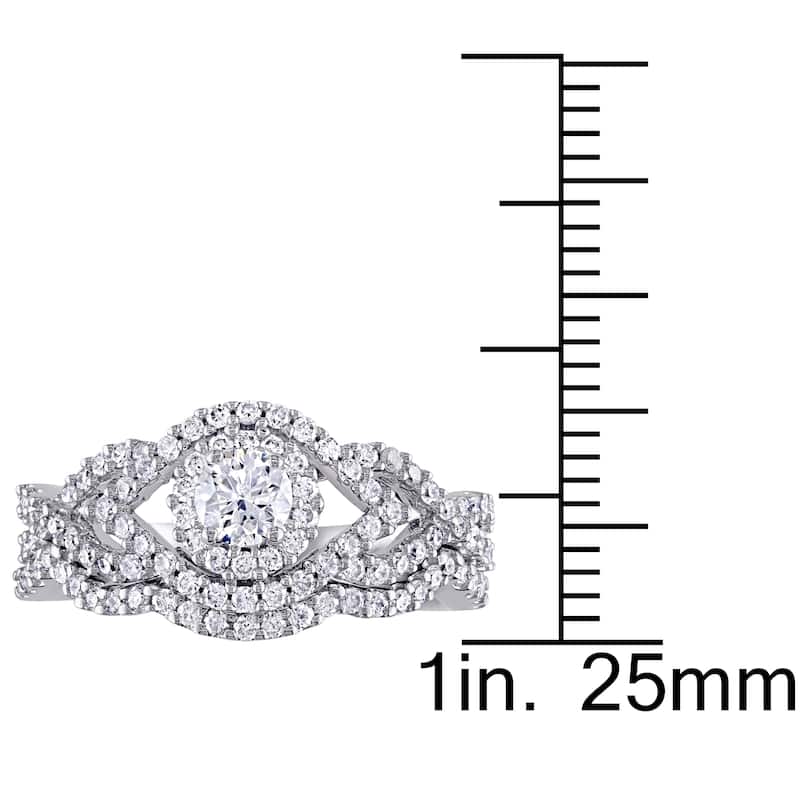 Miadora Signature Collection 14k White Gold 1ct TDW Diamond Bridal Ring Set