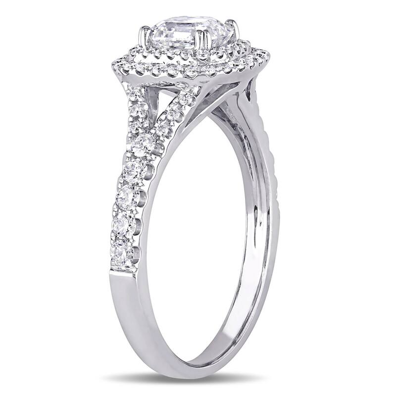 Miadora Signature Collection 14k White Gold 1 1/2ct TDW Asscher-cut Diamond Engagement Ring