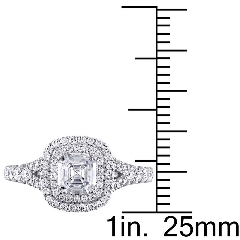 Miadora Signature Collection 14k White Gold 1 1/2ct TDW Asscher-cut Diamond Engagement Ring