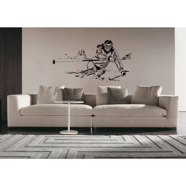 Ski Mountains alpine skiing Sport Girl Wall Art Sticker Decal 11372086