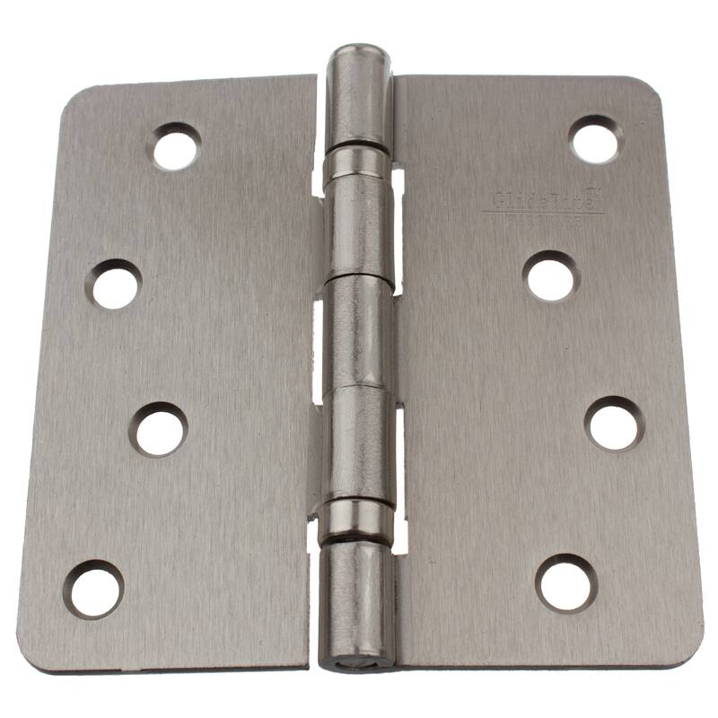 GlideRite 4-inch Ball Bearing Door Hinges 0.25-inch Radius Corners Satin Nickel (Pack of 12 or 24)