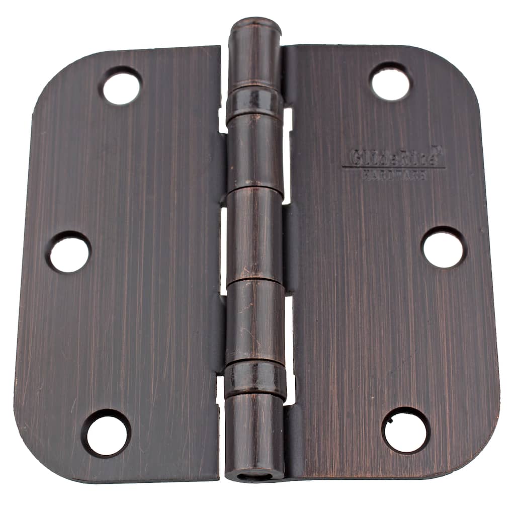 GlideRite 3.5-inch Ball Bearing Door Hinges 0.625-inch Radius Corners Oil Rubbed Bronze (Pack of 12 or 24)