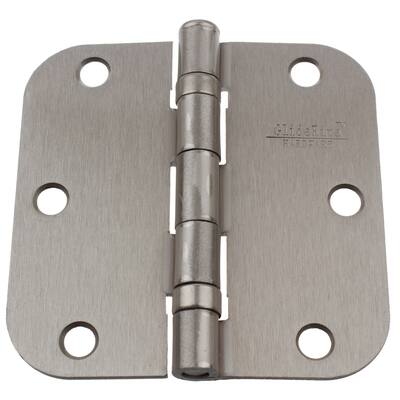 GlideRite 3.5-inch Ball Bearing Door Hinges 0.625-inch Radius Corners Satin Nickel (Pack of 12 or 24)