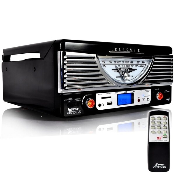 pyle vintage record player bluetooth