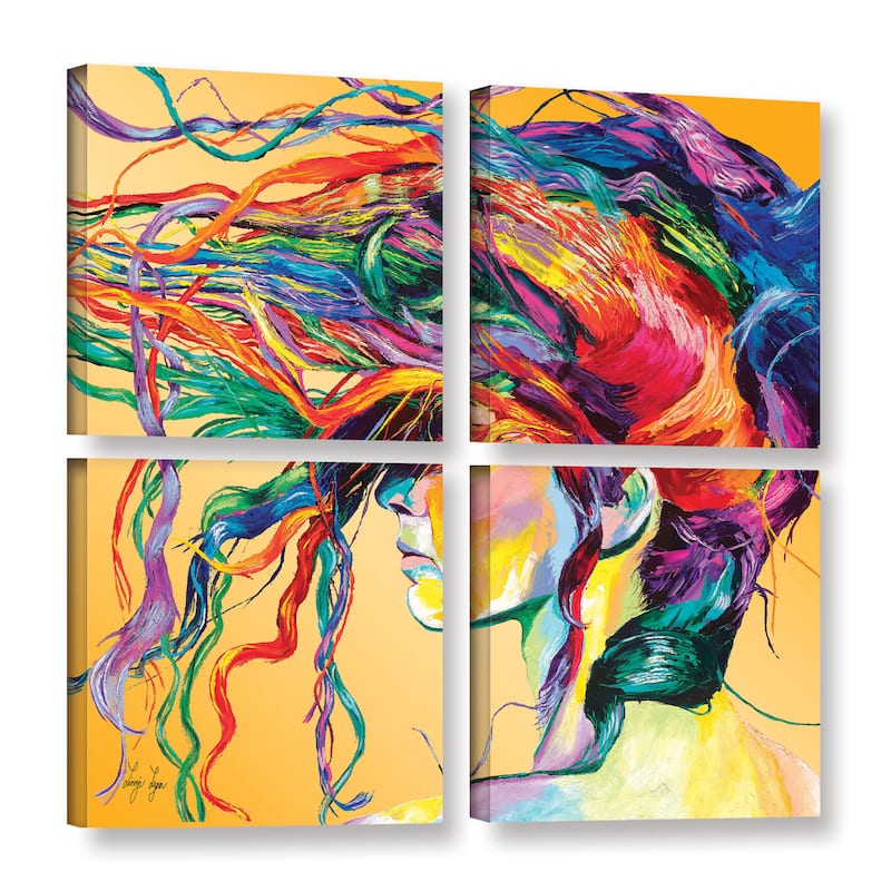 ArtWall 'Linzi Lynn's Windswept' 4-piece Gallery Wrapped Canvas Square Set