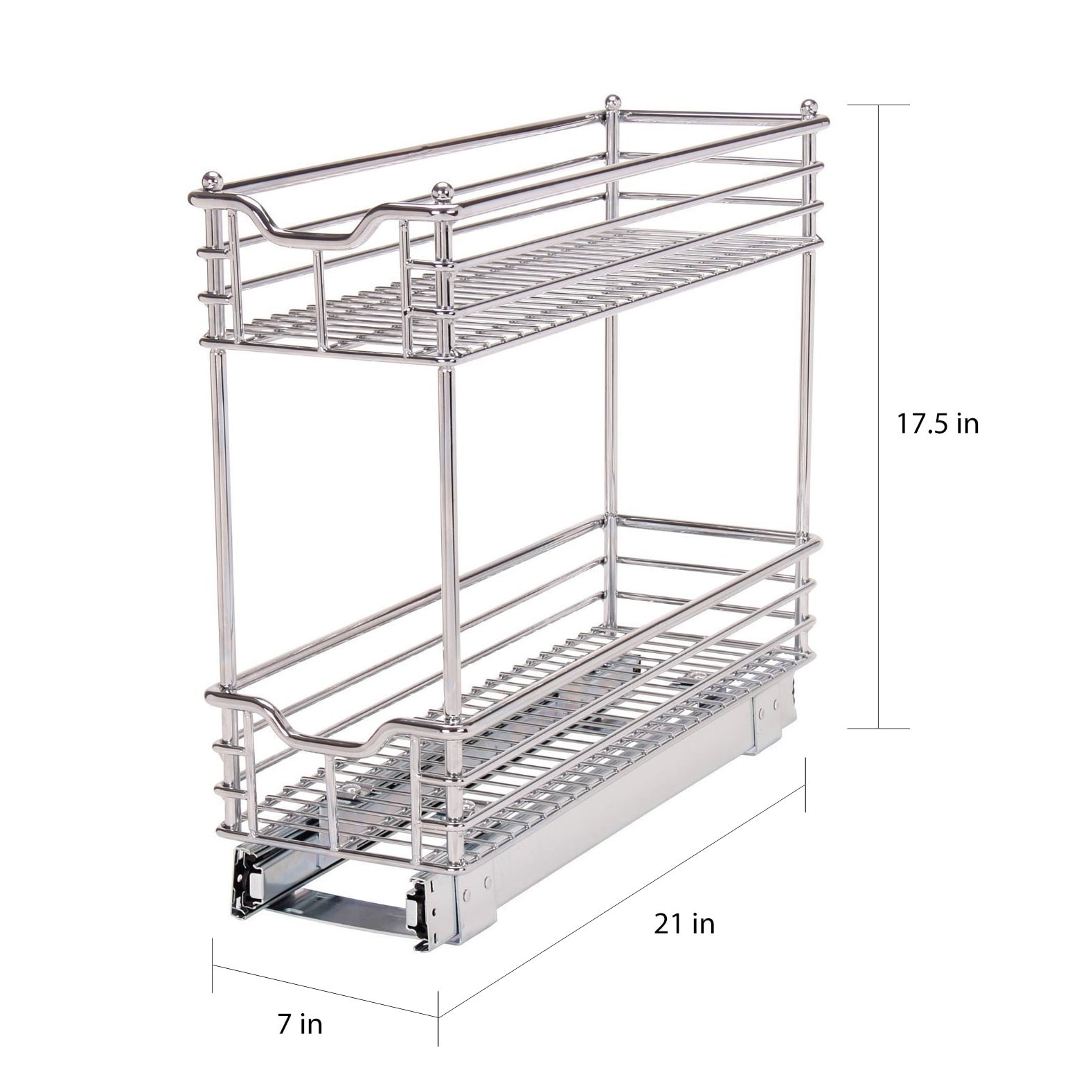 Household Essentials Chrome Glidez Narrow 7-Inch Sliding Organizer