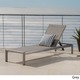 preview thumbnail 2 of 18, Cape Coral Outdoor Aluminum Adjustable Chaise Lounge by Christopher Knight Home Grey