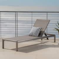 Cape Coral Outdoor Aluminum Adjustable Chaise Lounge by Christopher Knight Home
