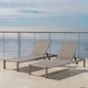 Cape Coral Outdoor Aluminum Adjustable Chaise Lounge (Set of 2) by Christopher Knight Home - Thumbnail 3