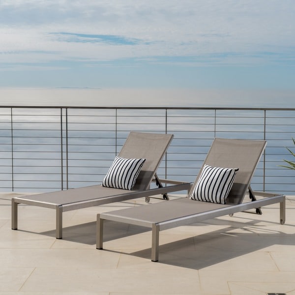 Shop Cape Coral Outdoor Aluminum Adjustable Chaise Lounge ...